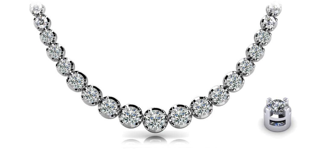 Diamond Strand Necklace In Diamond with 8.98 ct.(finished) - Luxury Time NYC